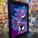 Quadro exclusivo Gastly, Haunter e Gengar: Pronto para Te Assustar!