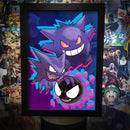Quadro exclusivo Gastly, Haunter e Gengar: Pronto para Te Assustar!